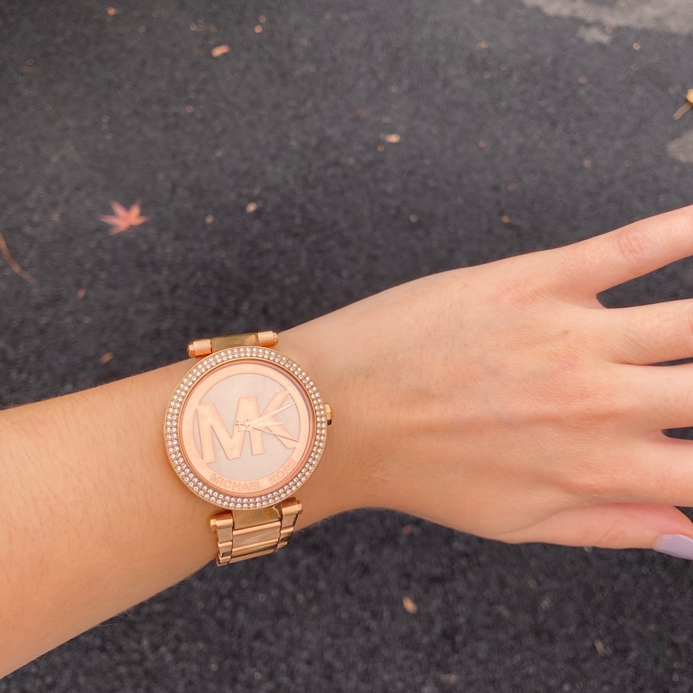 Michael Kors Rose Gold Diamond Encrusted Watch